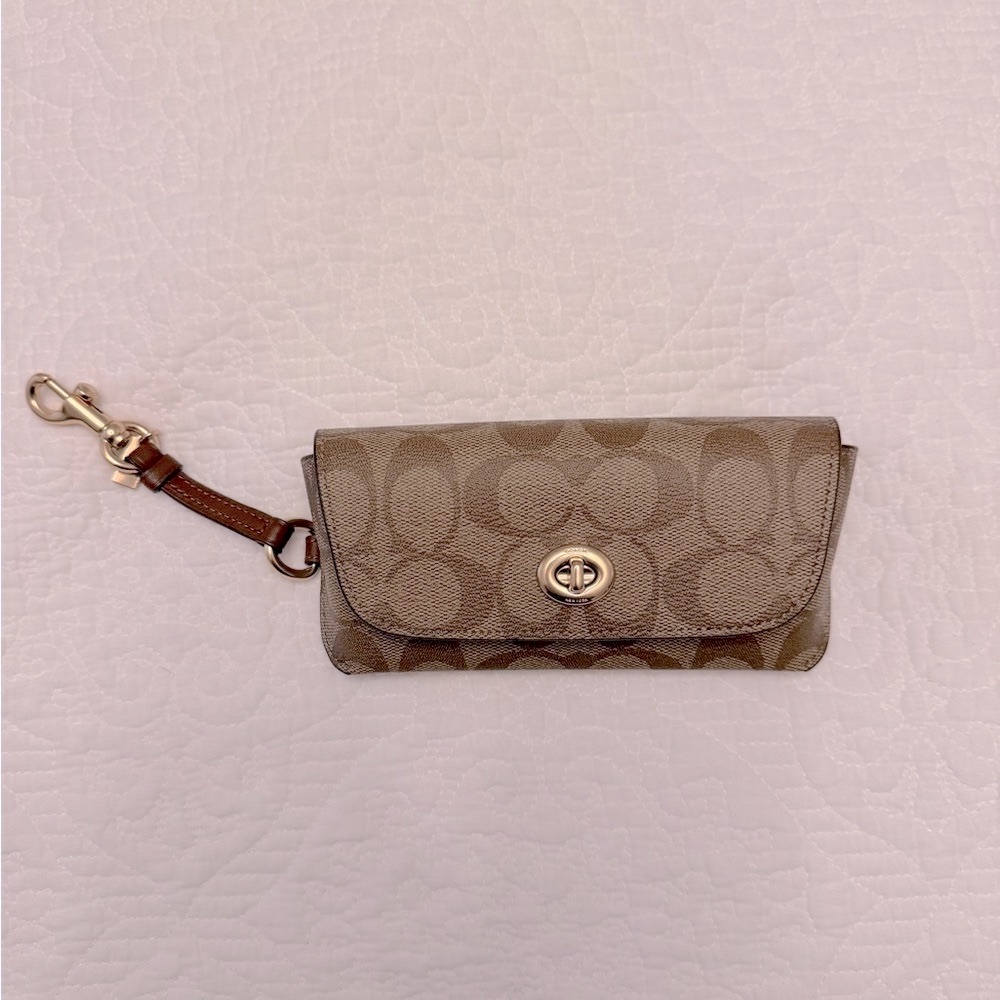 Coach Brown Signature Eyeglass Case